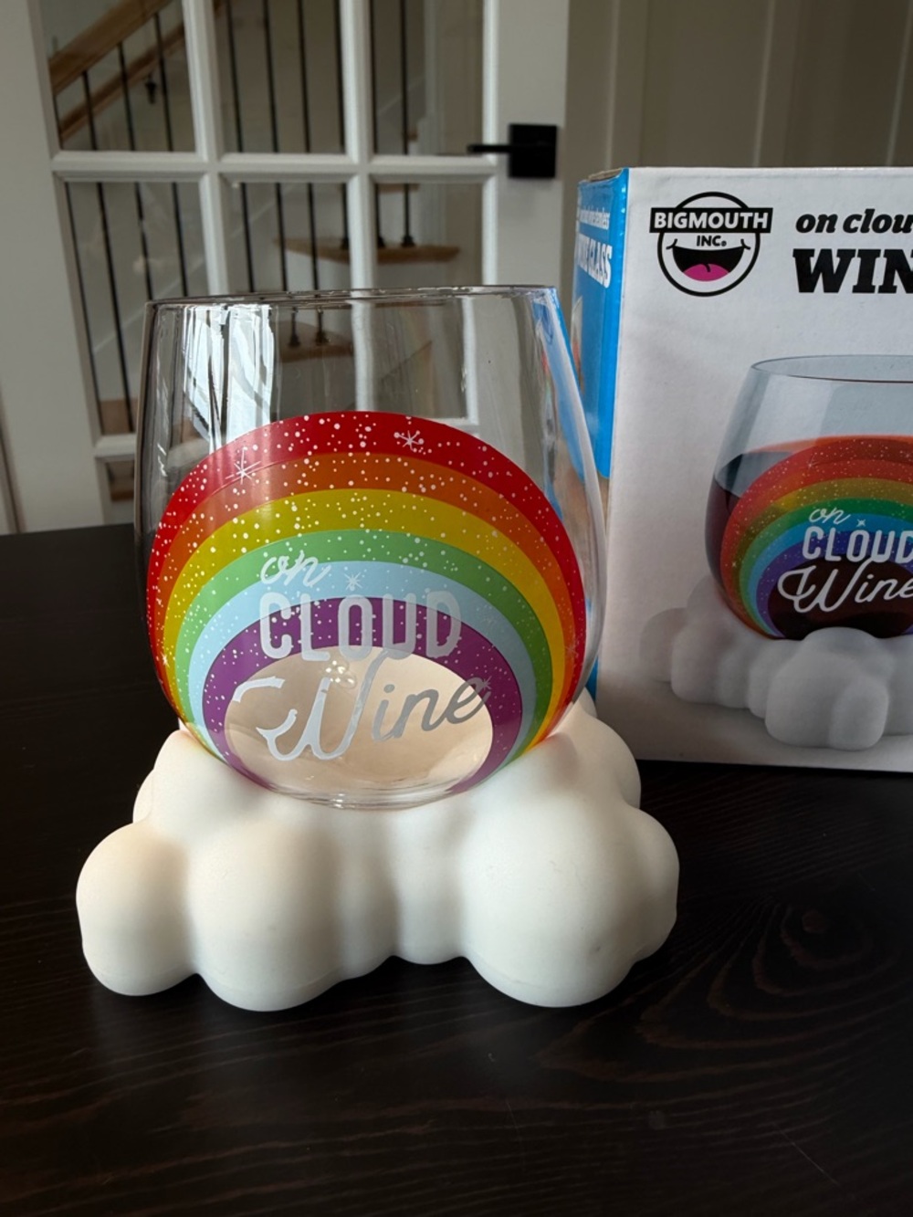 BigMouth 'On Cloud Wine' Rainbow Glass with White Cloud Base